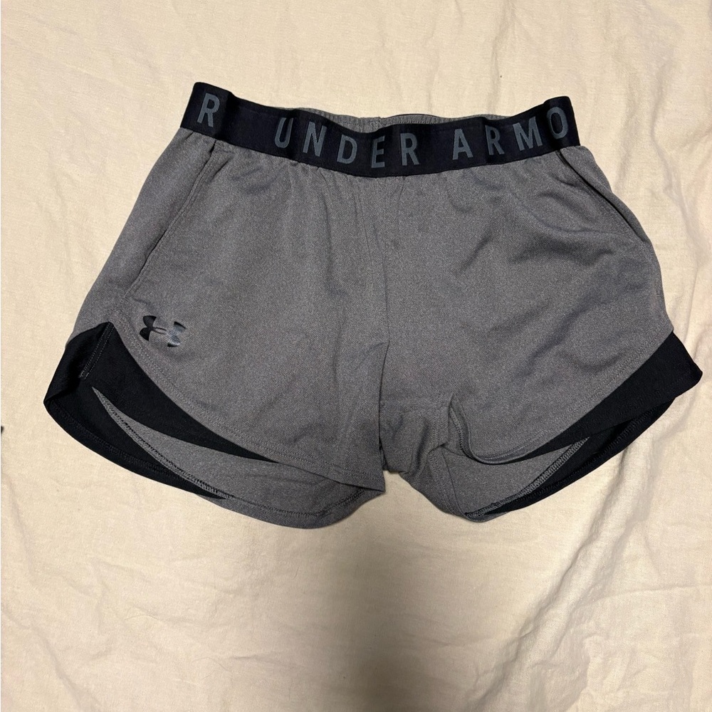 Under Armour Women's Gray Athletic Shorts with Black Trim